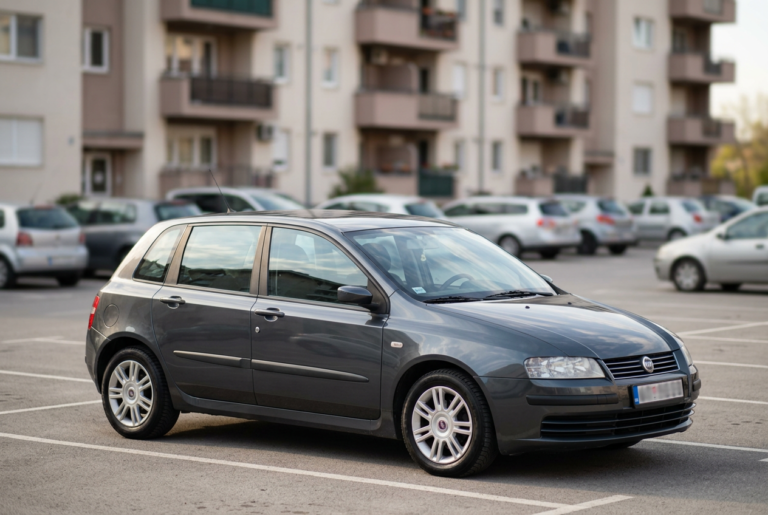 Fiat Stilo 1.9 JTD parkiran na parkingu ispred zgrade